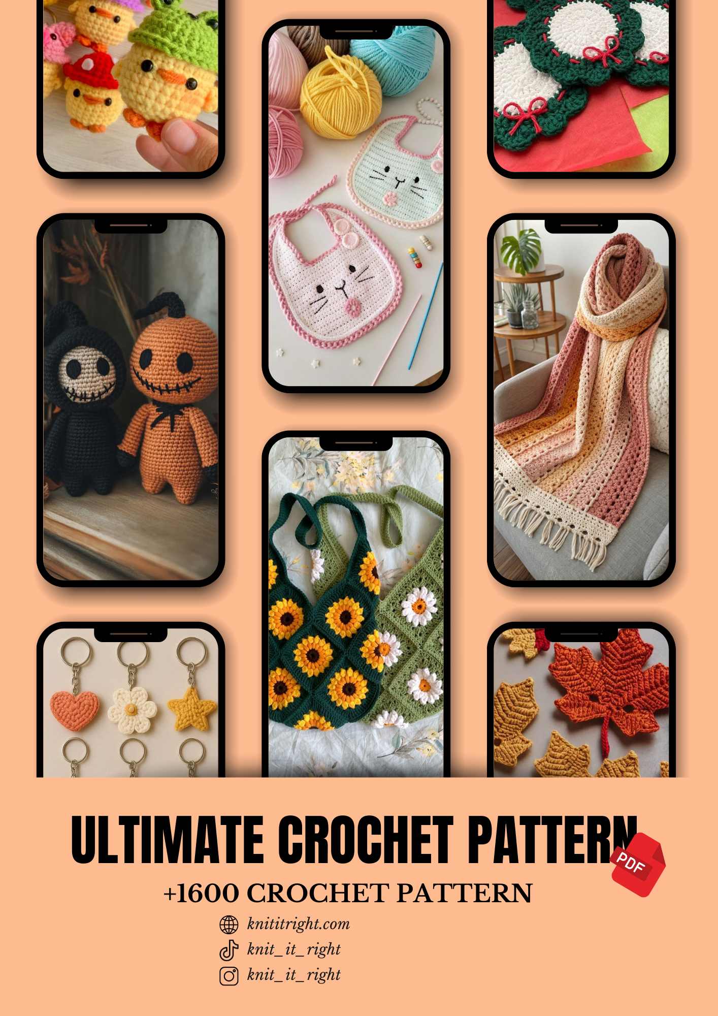 🧶 Knit It Right Crochet Pattern Mega Bundle – 1,600+ Patterns + Bonuses!